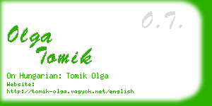 olga tomik business card